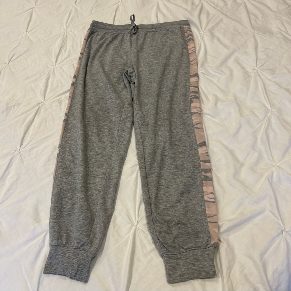 Splendid Women's Gray with Pink Camo Drawstring Jogger Pants Size Medium